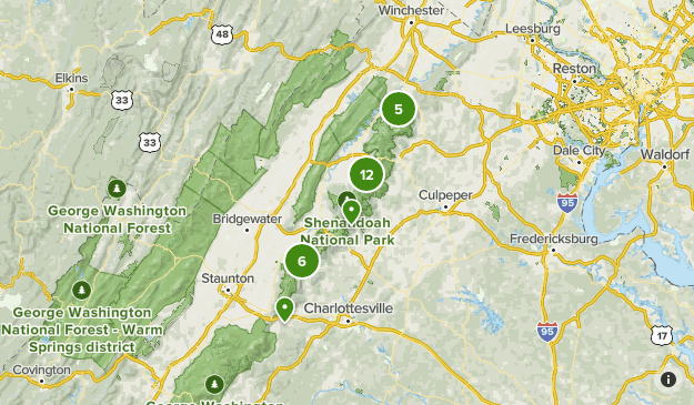 Map Of Skyline Drive Skyline Drive | List | Alltrails