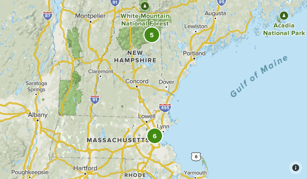 Map Of Ma And Nh Boston Ma/ Conway Nh | List | Alltrails