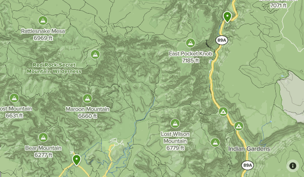Hidden Mountain East Map Red Rock Secret Mountain Wilderness | List | Alltrails