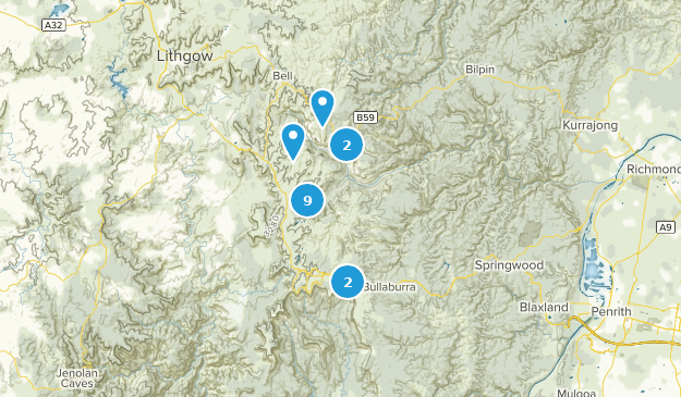 Blue Mountains National Park, Nueva Gales del Sur Map