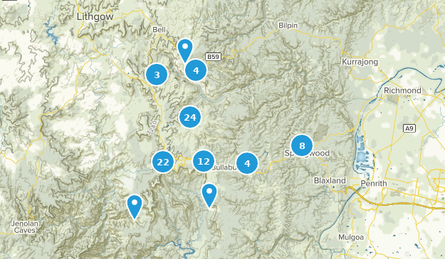 Blue Mountains National Park, Nueva Gales del Sur Map