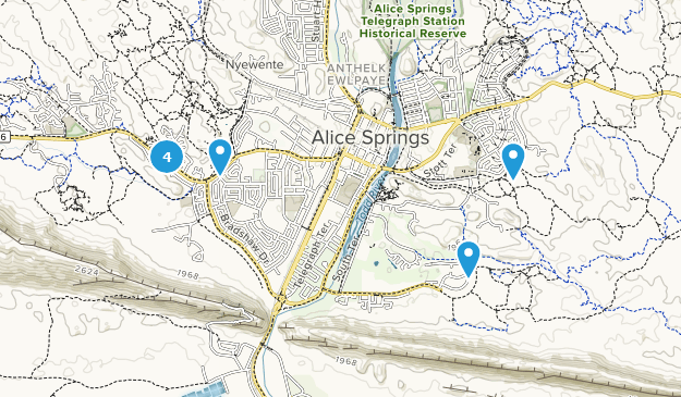 Alice Springs, Territoire du Nord Map