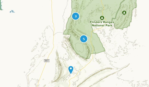 Flinders Ranges, Australie-Méridionale Map