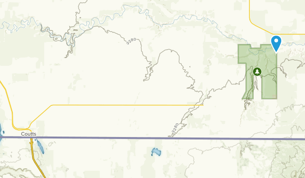 Coutts, Alberta Map