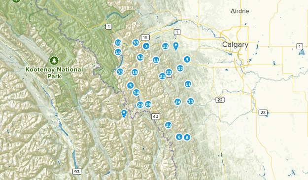 district d'amélioration de Kananaskis, Alberta Map