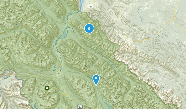Miette Hotsprings, Alberta Map