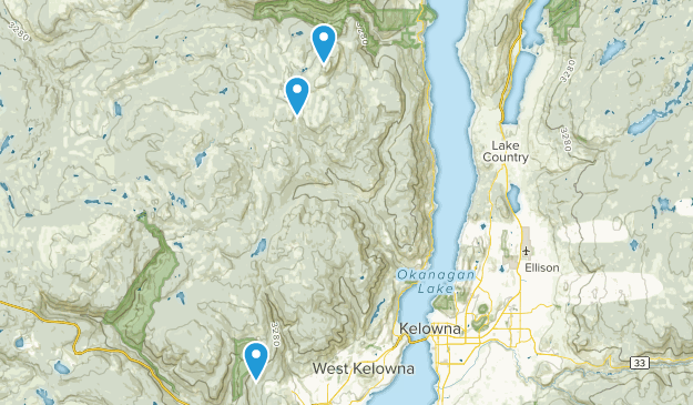 Central Okanagan J, Colombie-Britannique Map