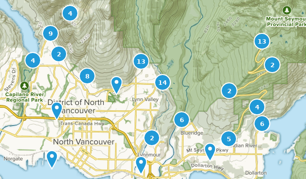 North Vancouver, British Columbia Map