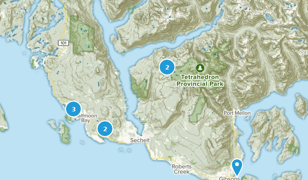Sunshine Coast B, Columbia Británica Map