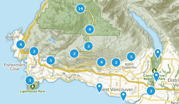 West Vancouver, Columbia Británica Map