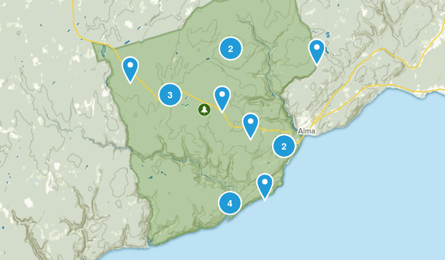 Alma Parish, New Brunswick Map