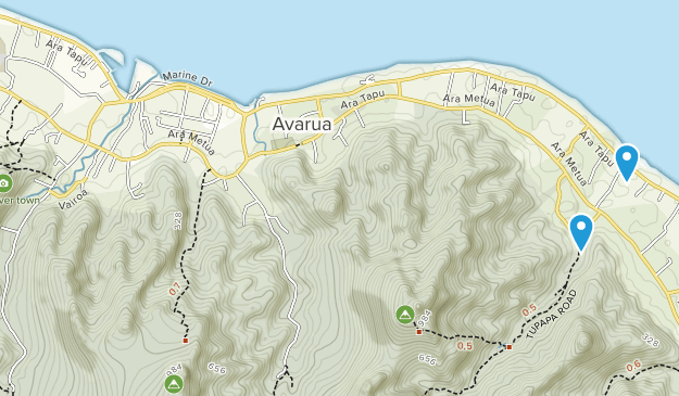 Pue, Rarotonga Map