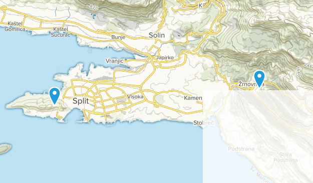 Split, Comitat de Split-Dalmatie Map
