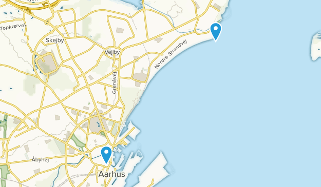 Aarhus, Jutlandia Central Map