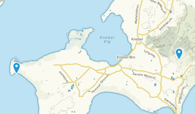 Knebel, Jutlandia Central Map