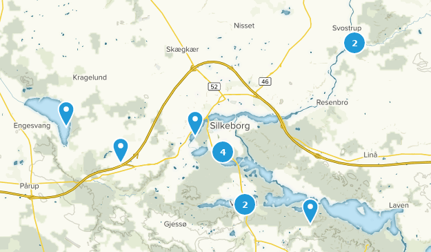 Silkeborg, Jutlandia Central Map