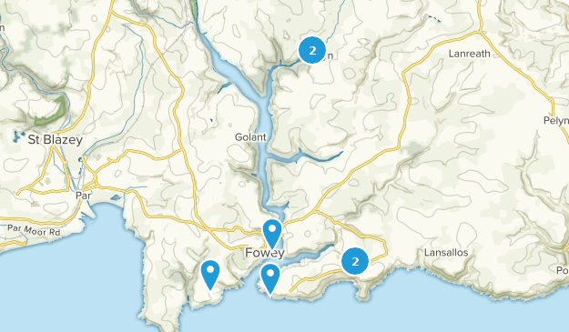 Fowey, Cornouailles Map