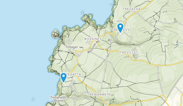Tintagel, Cornouailles Map