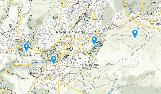 Royal Tunbridge Wells, Kent Map