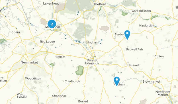Bury St Edmunds, Suffolk Map