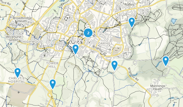 Horsham, Sussex Occidental Map