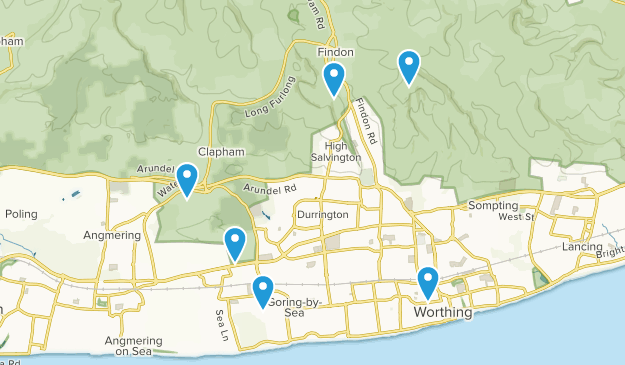 Worthing, Sussex de l'Ouest Map