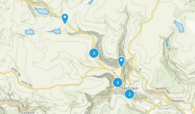 Hebden Bridge, Yorkshire del Oeste Map