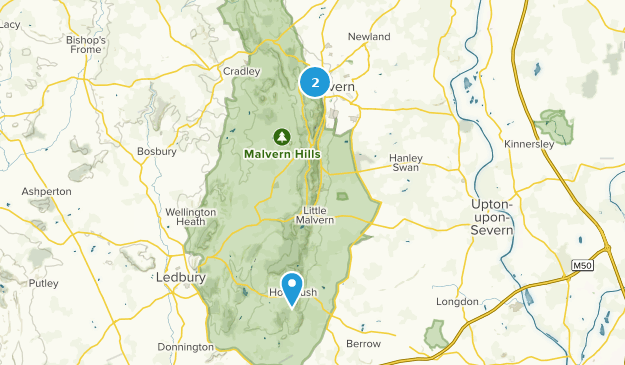 Malvern, Worcestershire Map
