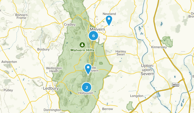 Malvern, Worcestershire Map