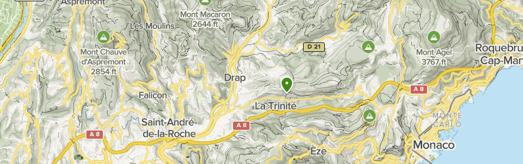 Map of trails in Drap, Alpes-Maritimes