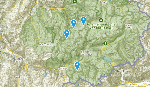 Pralognan-La-Vanoise, Auvergne-Rhône-Alpes Map