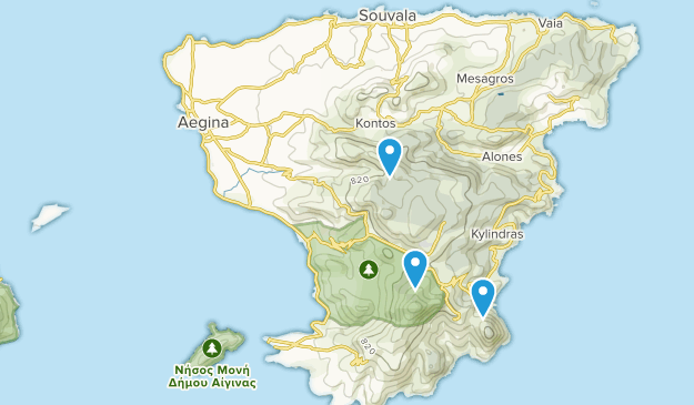 Égine, Attica Map