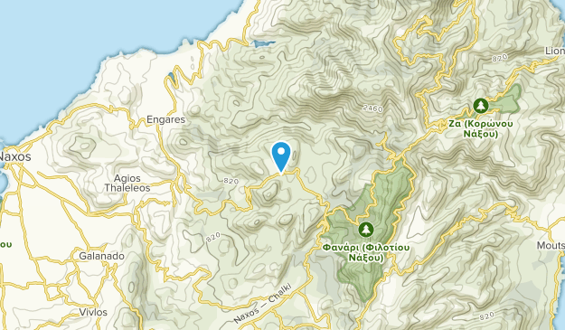 Kinidaros, Naxos Map