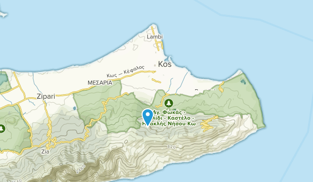 Cos, Egeo Meridional Map
