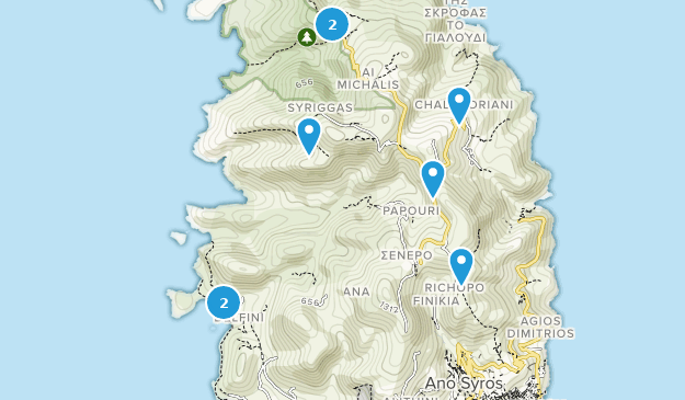 Ano Syros, Syros Map