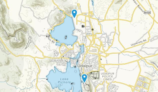 Udaipur, Rajasthan Map