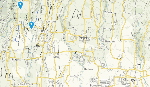 kabupaten de Gianyar, Bali Map