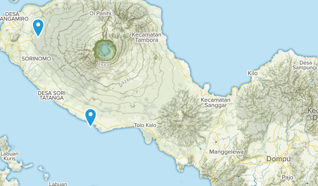 kabupaten de Dompu, Sumbawa Map