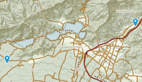 南都留郡, 山梨県 Map