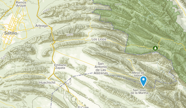Arteaga, Coahuila Map