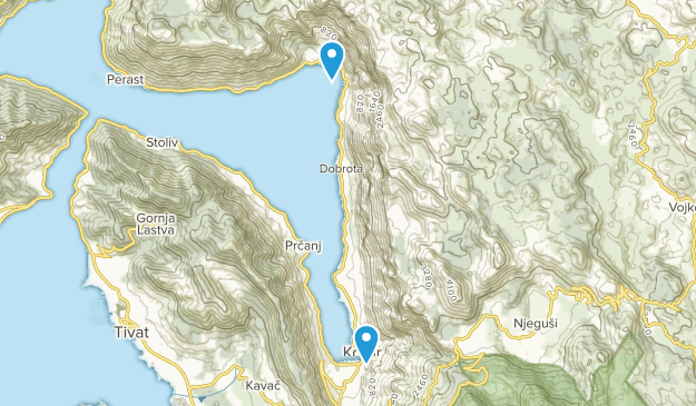 Kotor, Cetinje Map