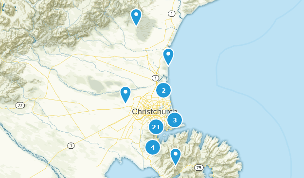 Christchurch, Canterbury Map