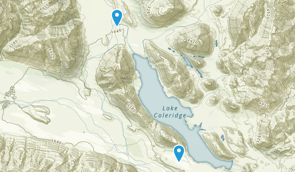 Lake Coleridge, Canterbury Region Map