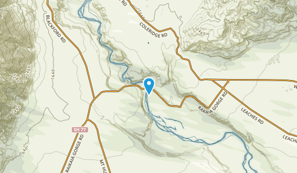 Rakaia Gorge, Canterbury Region Map