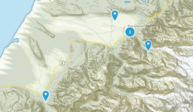 Fox Glacier, West Coast Region Map