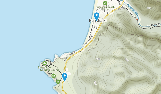 Punakaiki, West Coast Region Map
