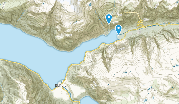 Eidfjord, comté de Hordaland Map
