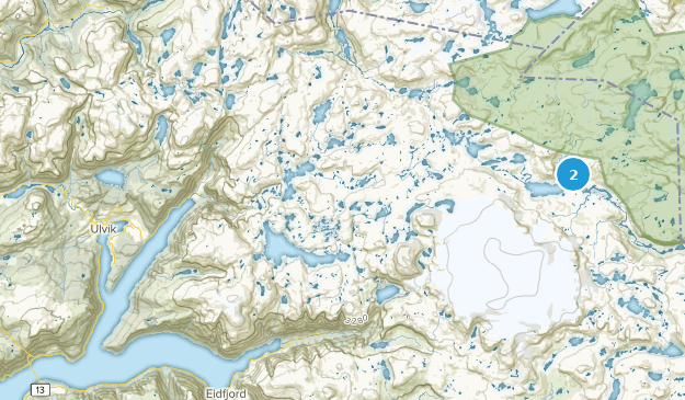 Ulvik, comté de Hordaland Map