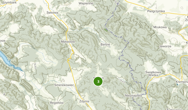 Krzywa, Lesser Poland (Malopolskie) Map