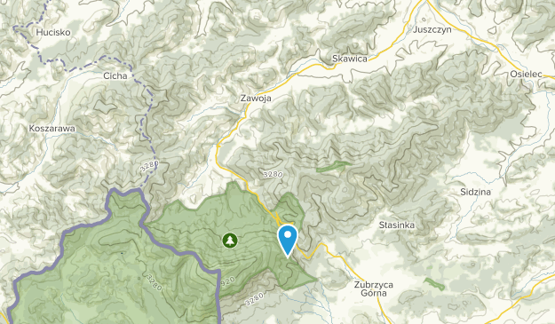Zawoja, Voivodato de Pequeña Polonia Map